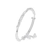 定制刻字银千惠 繁华似锦锦绣时光醉花吟古风国潮蝴蝶铃兰手镯女