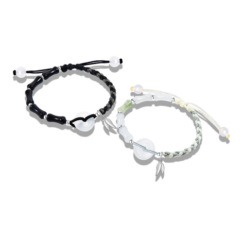 925银 竹节平安扣MAGICPOLE国风编织绳节节高升好运玛瑙手链情侣