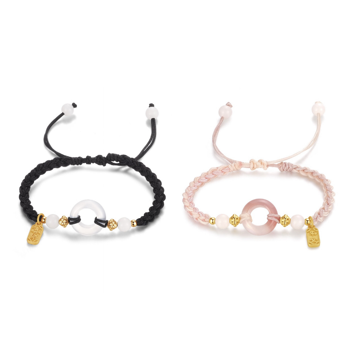 平安喜乐转运平安扣本命年开运如意手绳玛瑙手链情侣款