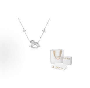 卡蒂罗KADER 招财萌马999银本命年马上来财转运锁骨链好运项链女