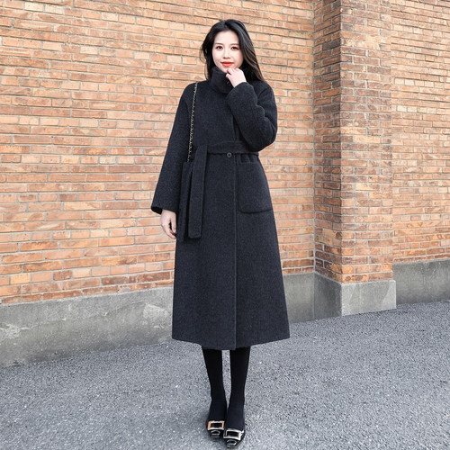 秋冬韩系宽松羊毛大衣外套