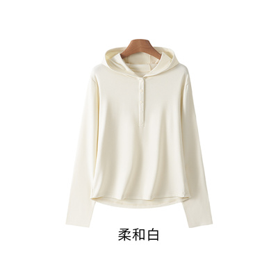 【梅子YOLO】热力纳米绒半开领帽衫P0079