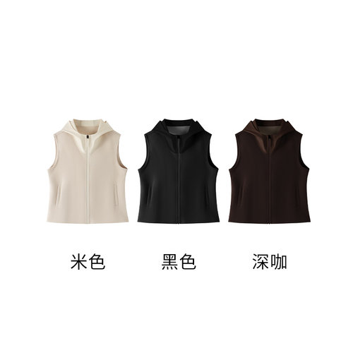 【钱老板粉丝专享】秋冬女士连帽马甲休闲百搭保暖背心P0266