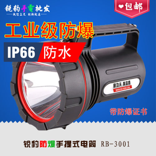 锐豹3001/3006A手电筒强光可充电防爆防水led远射工业手提探照灯