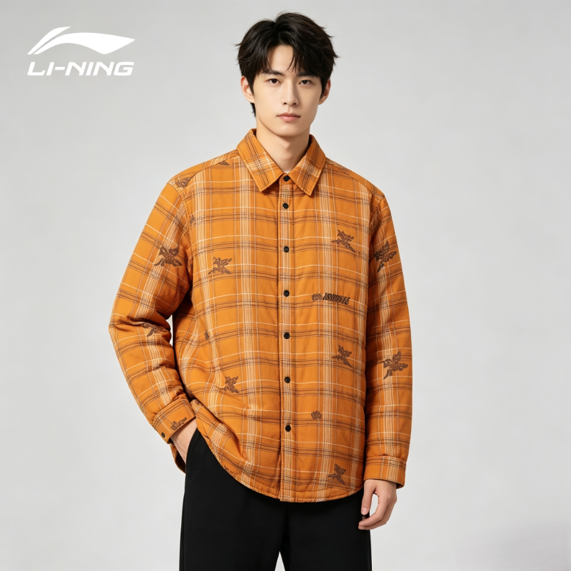 李宁棉服冬男款反伍系列时尚潮流百搭保暖宽松休闲棉夹克AJMU127