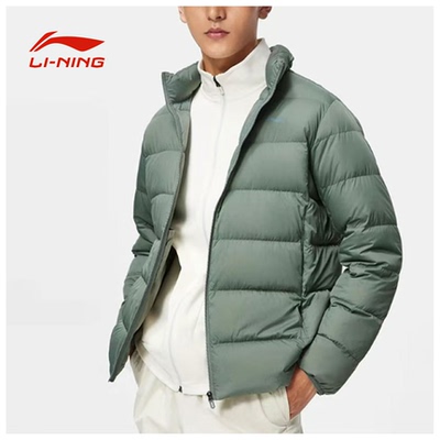李宁保暖立领短款男子羽绒服