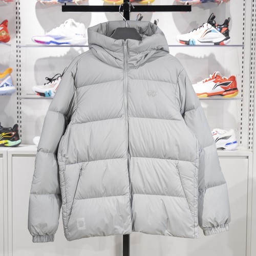 李宁保暖连帽短款男子羽绒服