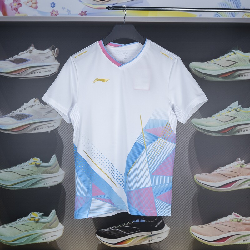 李宁2024春季羽毛球系列男女同款速干凉爽抗菌比赛上衣AAYU127