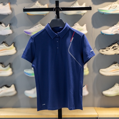 李宁短袖POLO衫凉感舒适透气