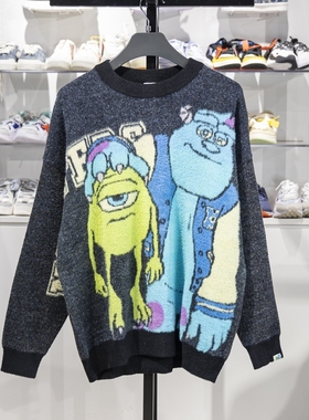 李宁毛衣2023冬季新款男子加绒保暖宽松圆领套头编织衫AMBT141