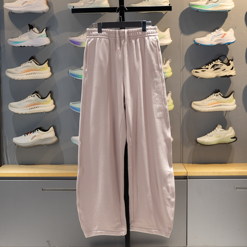 李宁女士卫裤2026春季新款直筒宽松舒适弯刀裤运动长裤AKLW178