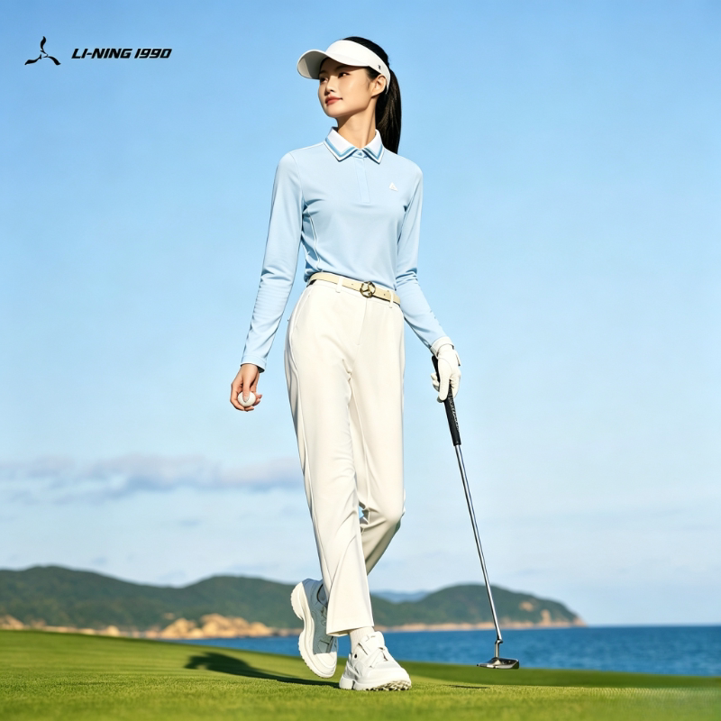 李宁1990精英系列女士高尔夫高端商务日常运动长袖POLO衫APLU912