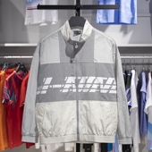 李宁男子运动夹克肖战同款 潮流速干立领宽松外套AJDT405 2023秋季