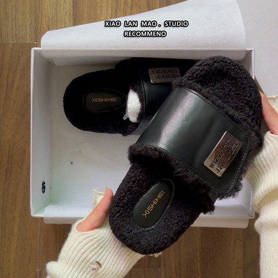 2025新款厚底毛毛拖外穿绝美棉拖