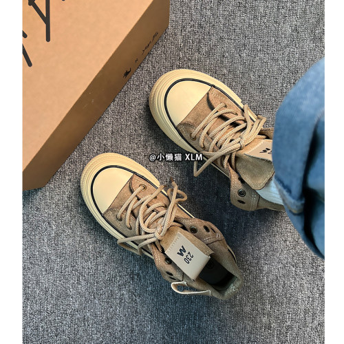 厚底高帮帆布鞋女ins潮
