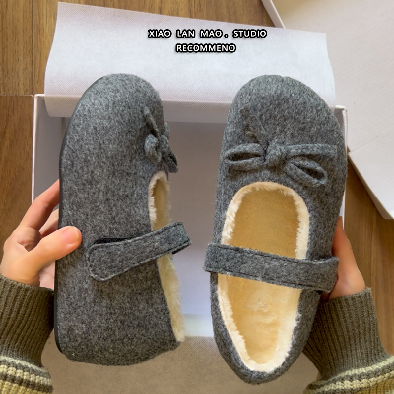 玛丽珍鞋魔术贴单鞋女2025秋冬季