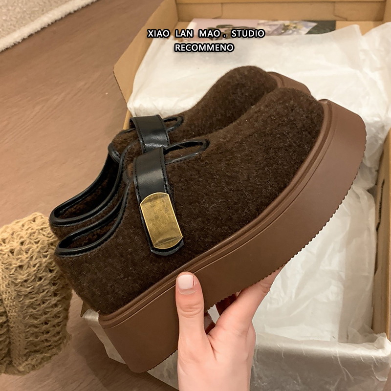 复古加绒加厚勃肯鞋女2025棉鞋子