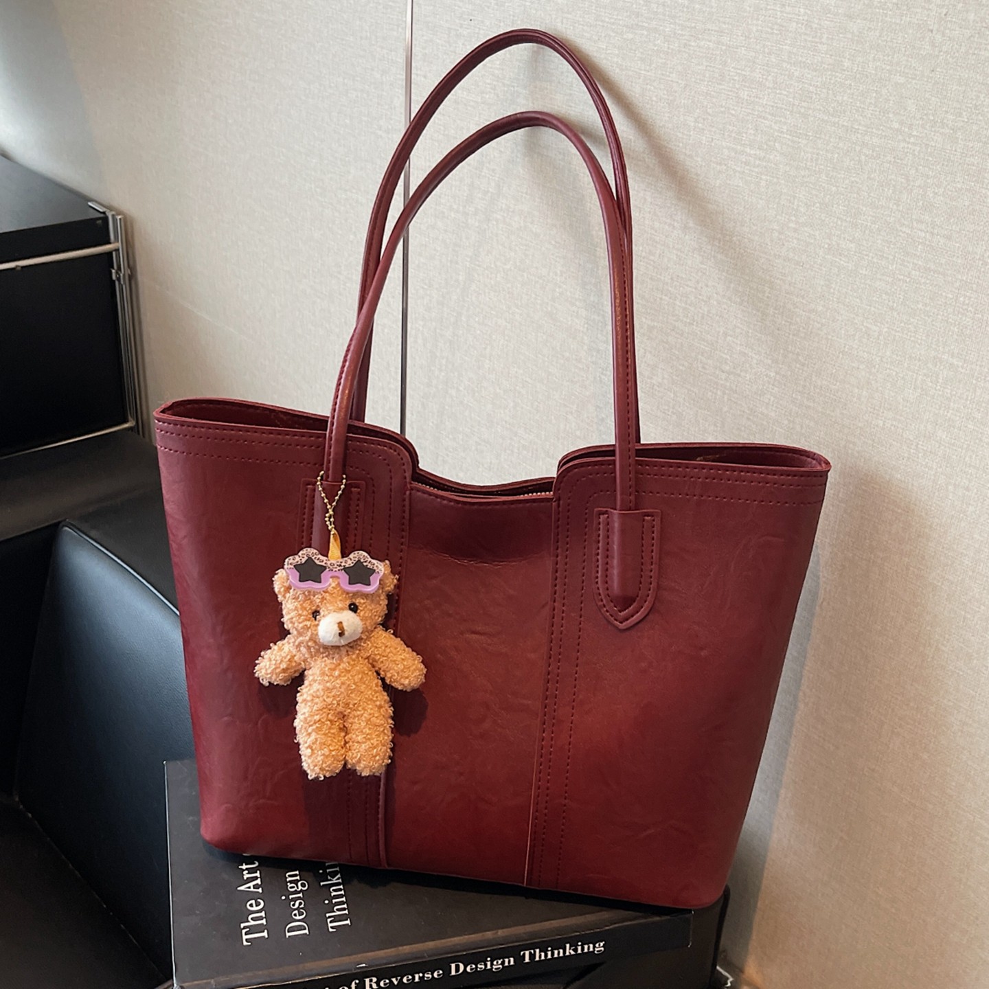 复古红色大包包女2026新款秋冬高级感单肩包大容量通勤手提托特包,箱包皮具/热销女包/男包,通用款女包,淘宝优惠券,粉丝福利购,淘宝优惠卷