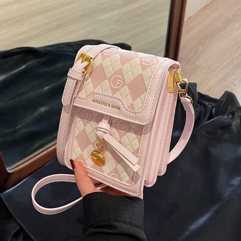 手机小挎包女2026新款潮春夏高级感百搭迷你斜挎包洋气单肩小方包