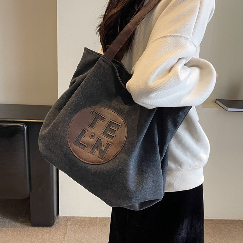 大容量帆布包包女2025新款秋冬休闲单肩包简约百搭上班通勤托特包,箱包皮具/热销女包/男包,通用款女包,淘宝优惠券,粉丝福利购,淘宝优惠卷