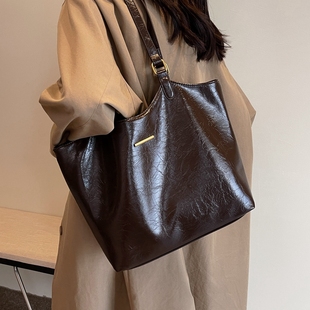 韩系高级感大包包女2025新款休闲百搭托特包复古大容量通勤单肩包