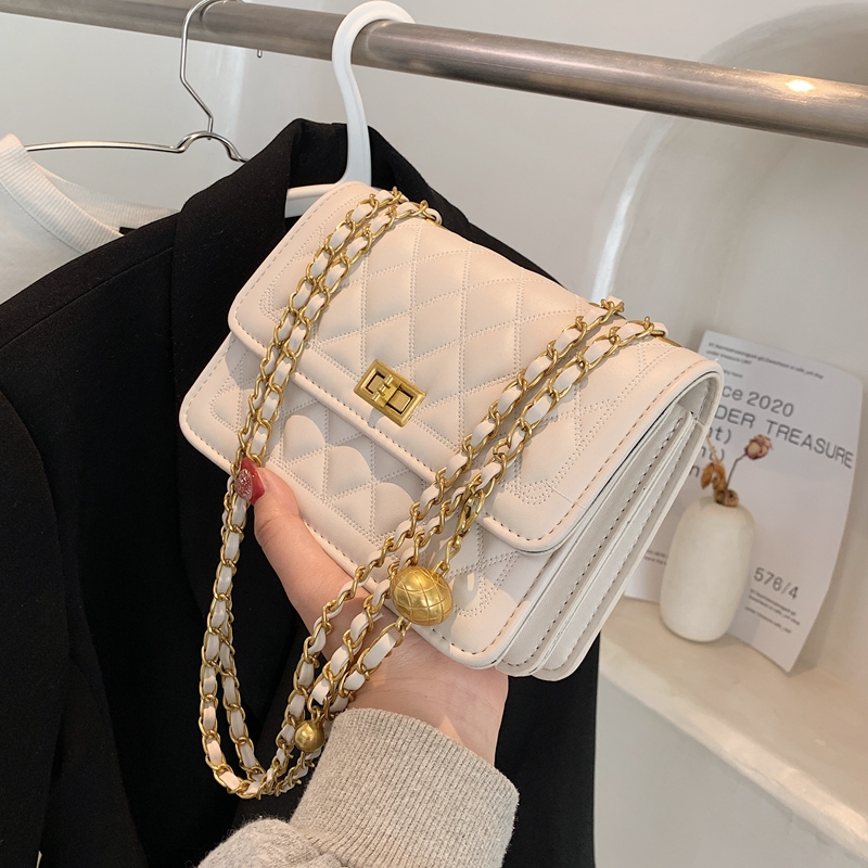 小香风链条菱格百搭小方包