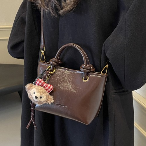 秋冬高级感复古斜挎手提水桶包