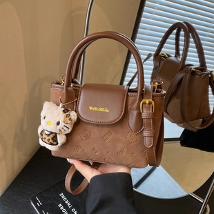 美拉德包包女2026新款秋冬复古印花手提水桶包日常通勤百搭斜挎包