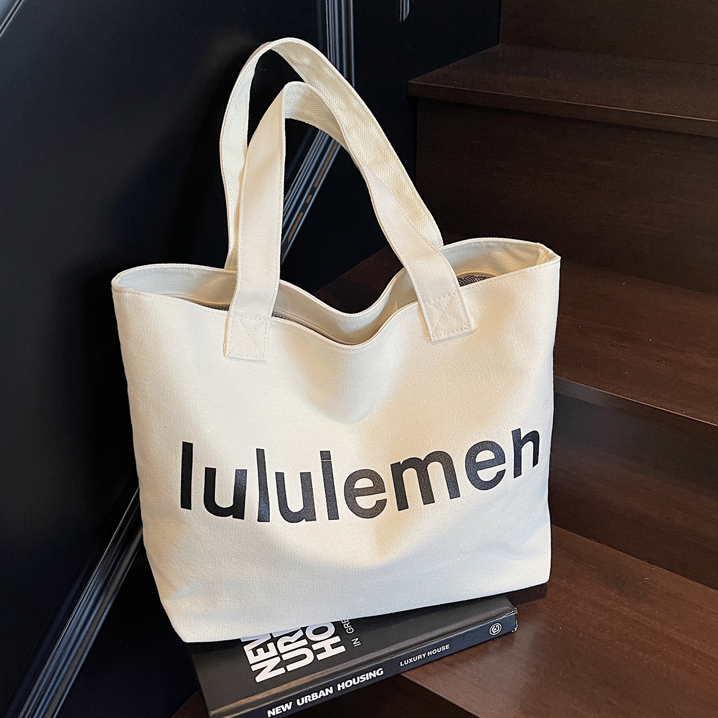 帆布单肩包大学生上课通勤托特包