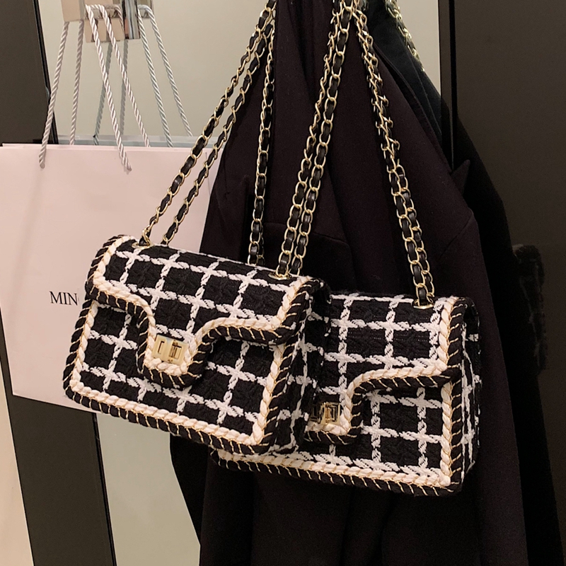 小香风包包女2023秋冬新款潮网红爆款链条包高级感百搭单肩斜挎包