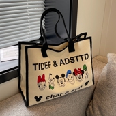 大容量帆布包包女2026新款 日系卡通单肩包休闲百搭通勤手提托特包