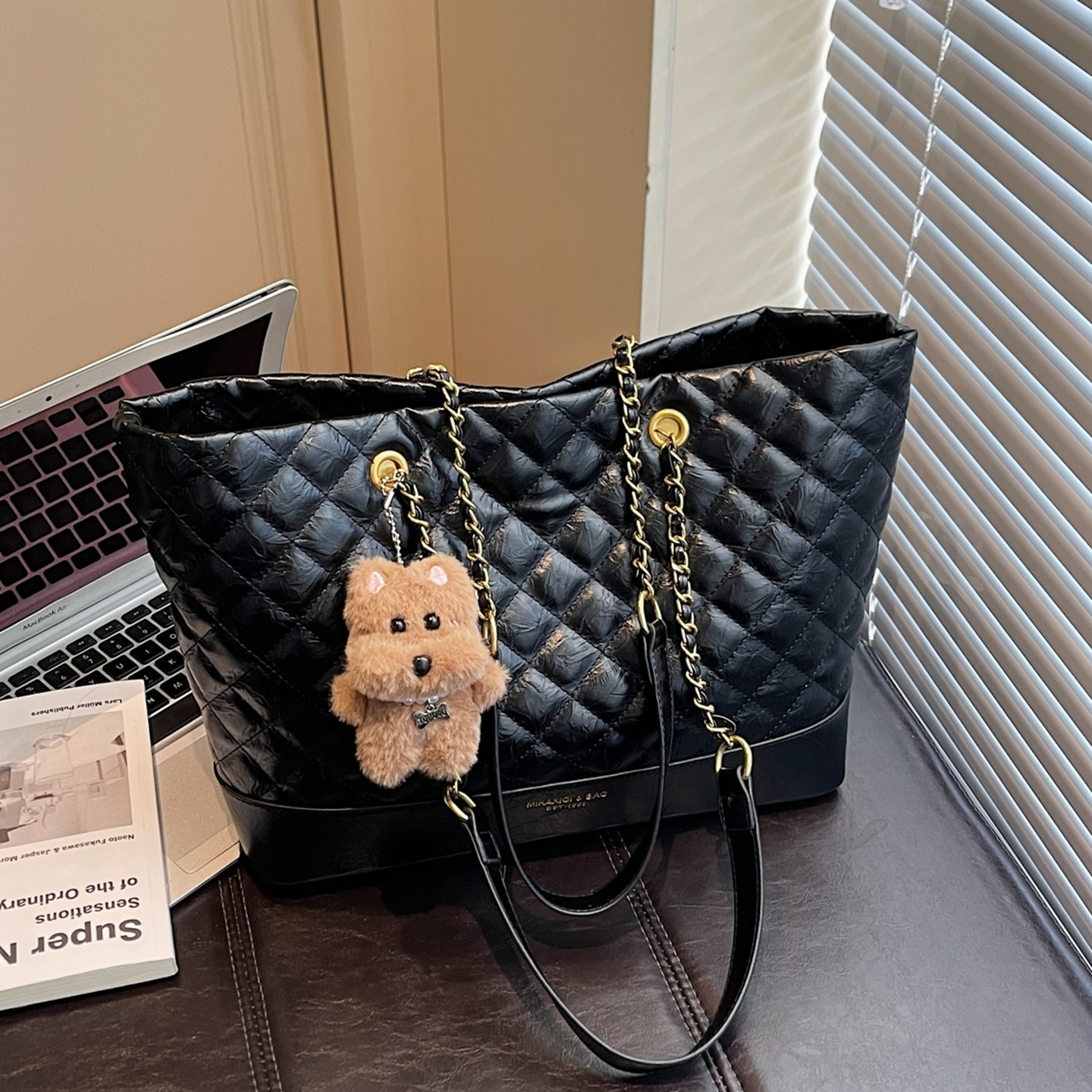 高级感菱格链条包包女士2026新款时尚通勤单肩包复古大容量托特包,箱包皮具/热销女包/男包,通用款女包,淘宝优惠券,粉丝福利购,淘宝优惠卷