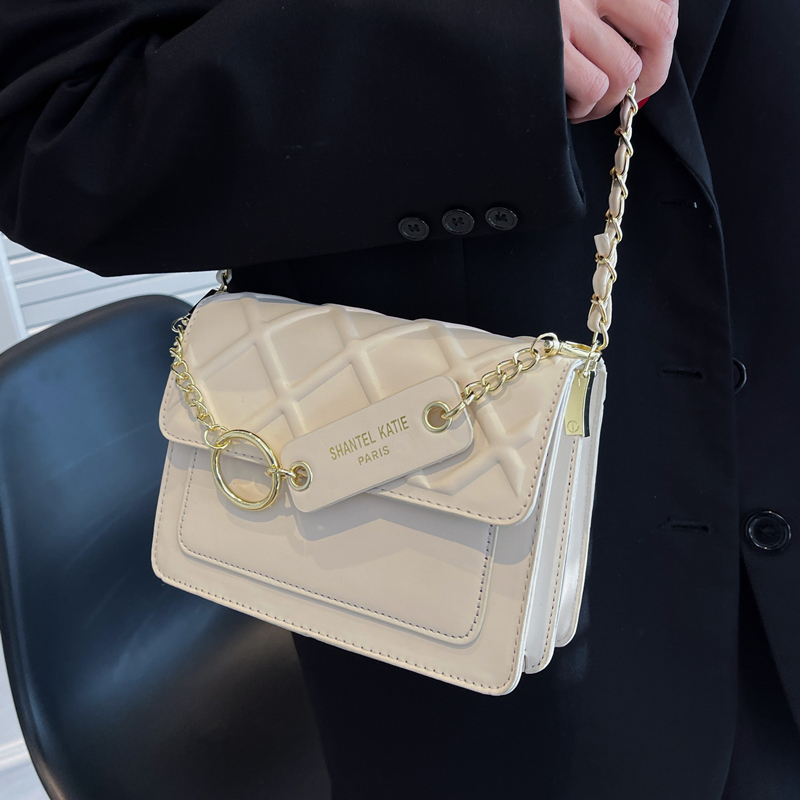 高级感小包包女2023新款潮时尚菱格链条小方包轻奢小众单肩斜挎包