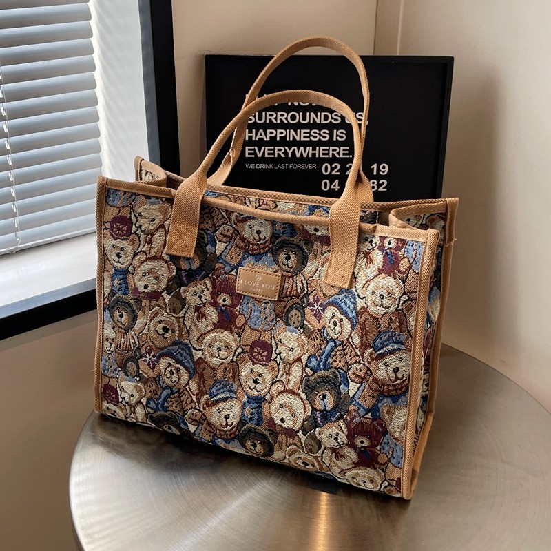 新款大容量包包女休闲时尚小熊帆布托特包通勤单肩包上班族手提袋,箱包皮具/热销女包/男包,通用款女包,淘宝优惠券,粉丝福利购,淘宝优惠卷