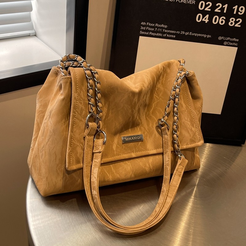 夏季大容量包包女2025新款复古百搭链条单肩包休闲上课通勤托特包,箱包皮具/热销女包/男包,通用款女包,淘宝优惠券,粉丝福利购,淘宝优惠卷