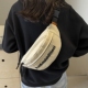 休闲帆布斜挎胸包女2026新款 运动单肩背包小众百搭手机腰包饺子包