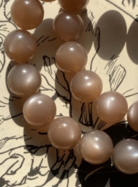 建木信使｜【高品质】天然金沙橙月光长石水晶手串 原石原矿