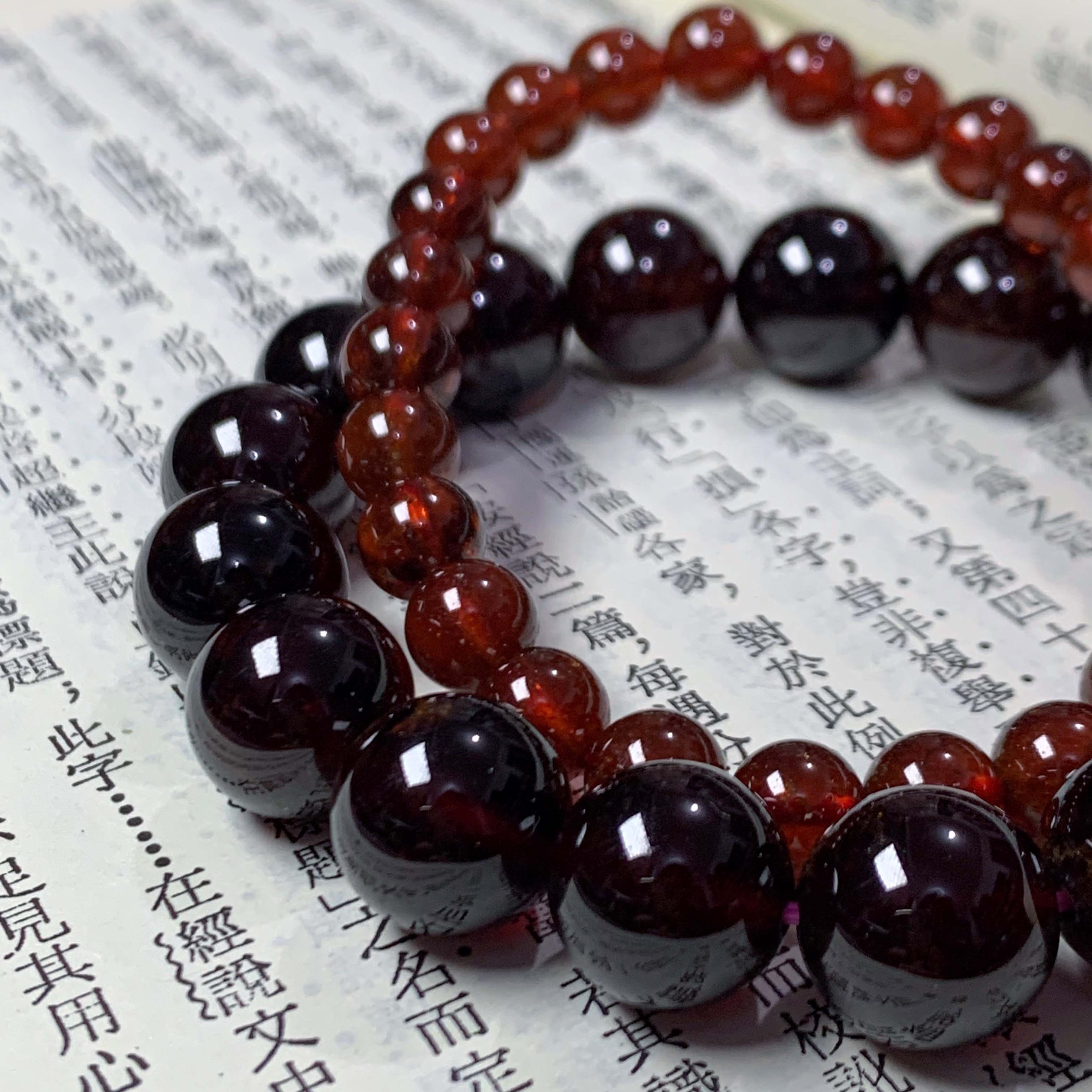 建木信使｜【人手一个】天然无优化石榴石手串巴西酒红 原石原矿