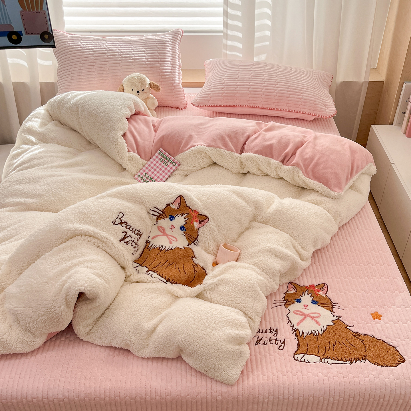 少女猫咪奶萌ins秋冬四件套