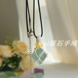 小众高级感锁骨链 原创设计天然水晶原石项链女款