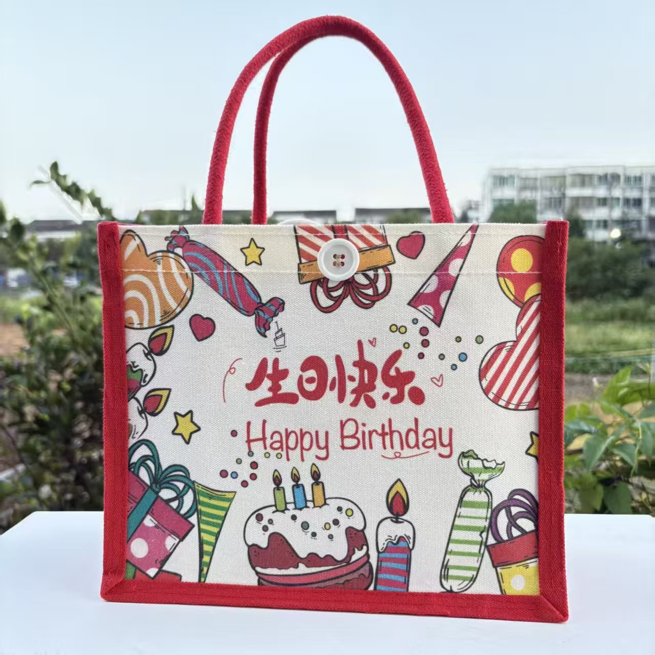 生日礼品袋儿童帆布袋毕业班手礼袋小学生周岁幼儿园手提袋卡通风