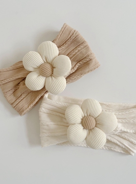 新生儿宝宝百天婴儿周岁发带护囟门柔软舒适头花春夏韩版满月头带