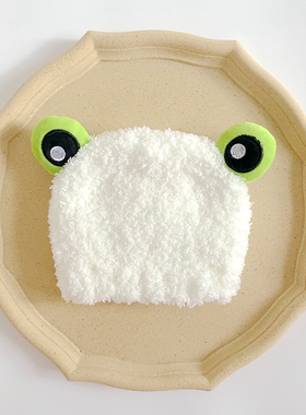 新款婴儿宝宝公主帽秋冬加绒加厚可爱手工帽子DIY毛线帽外出保暖