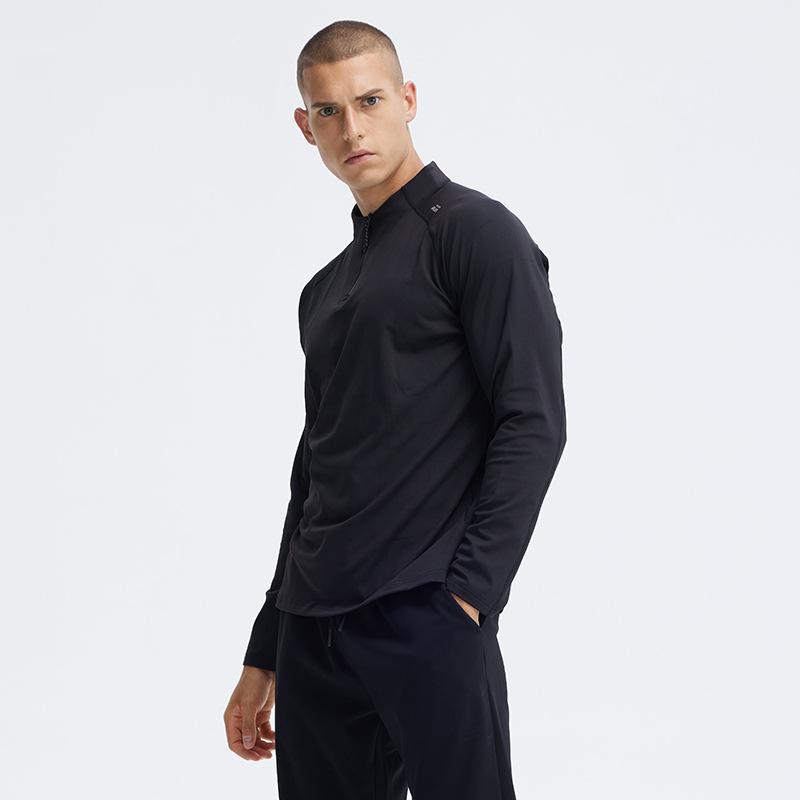 男运动立领半拉链长袖健身服