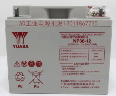 YUASA汤浅蓄电池 NP38-12 12V38AH免维护UPS电源机房储能应急电池 五金/工具 蓄电池 原图主图