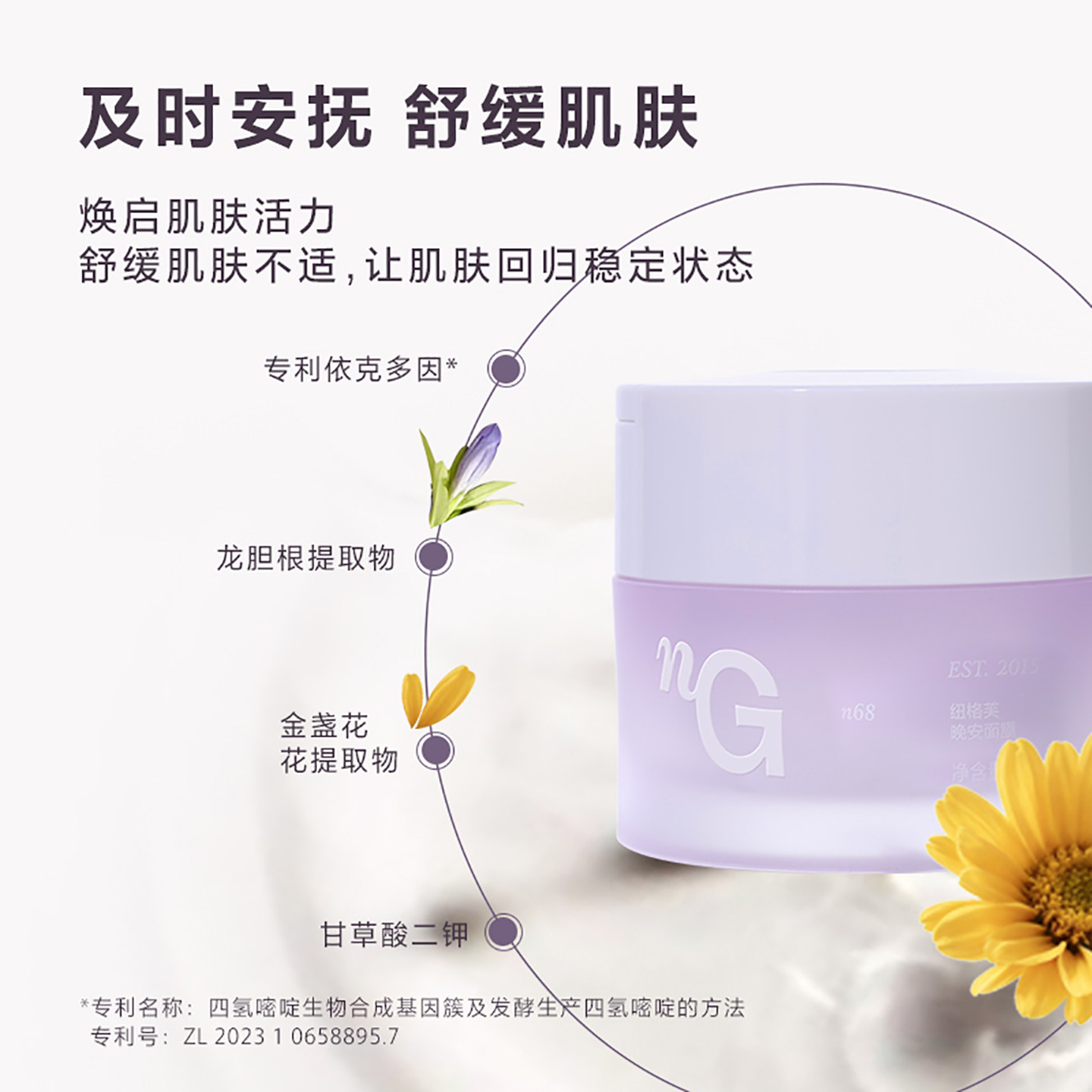 Nature's Gift/纽格芙晚安面膜舒缓肌肤涂抹免洗全脸温润紧罐装
