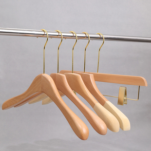 夹裤 服装 夹防滑衣撑裤 店专用女装 架 榉木清漆植绒实木衣架衣挂裤