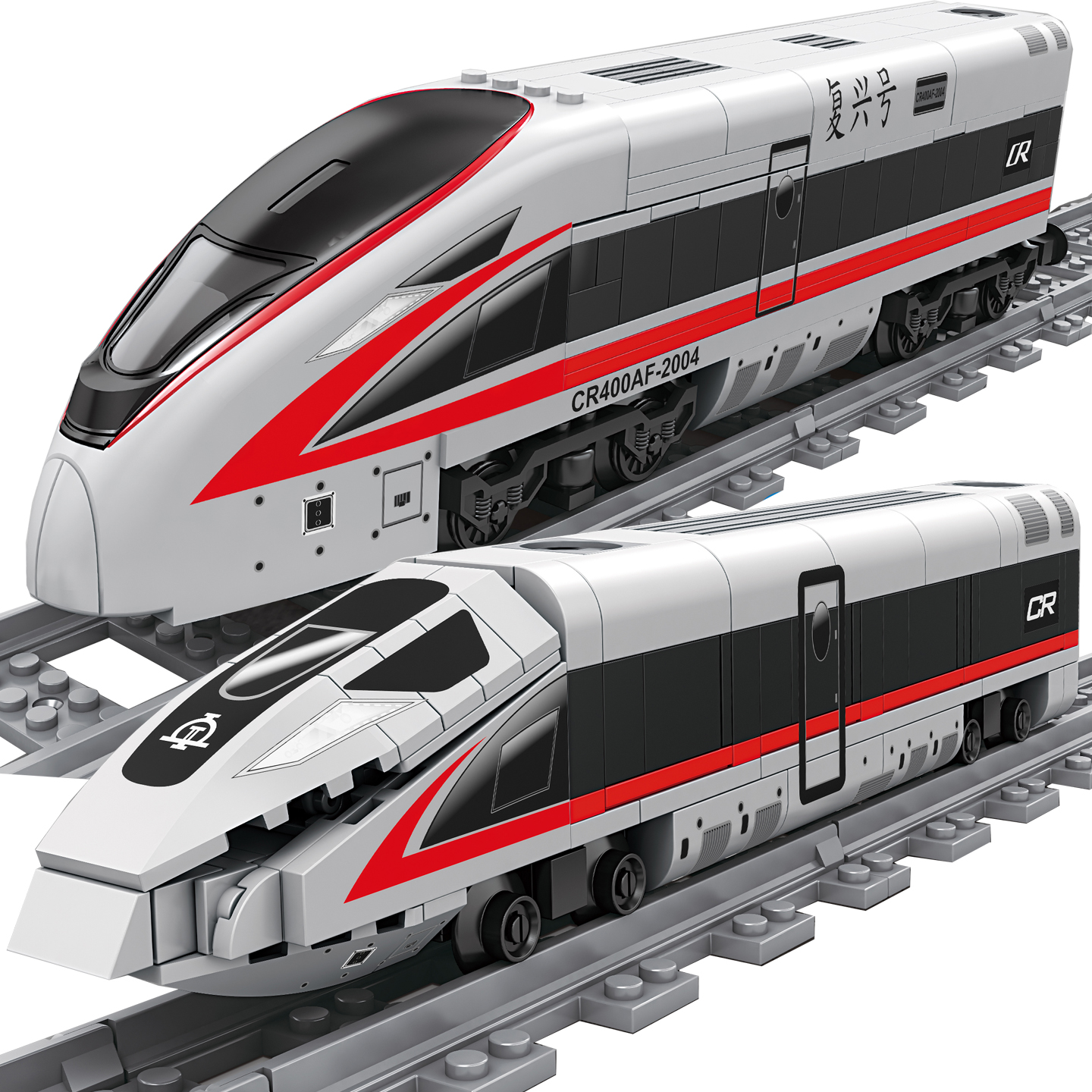 高铁火车静态列车拼装积木模型