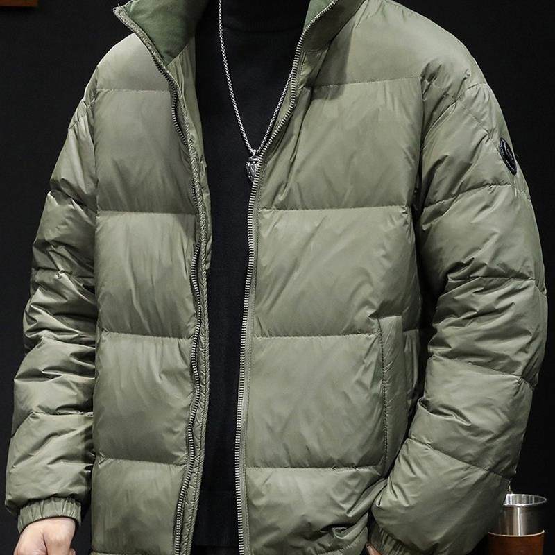 立领羽绒服男士2025新款秋冬季男装轻薄夹克休闲保暖面包服外套潮