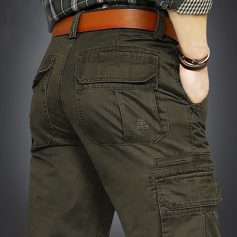 spring and autumn winter outdoors pure cotton Straight Casual pants Multiple pockets Overalls Plush trousers Easy Trousers Largein the Men's clothing, Casual pants  category - from Buy2taobao.com to provide professional Taobao agent buy service